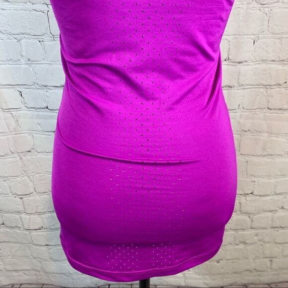 Nike Pro Dri Fit Long Racerback Tank Top Purple Fitted Womens Extra Small - Picture 7 of 11